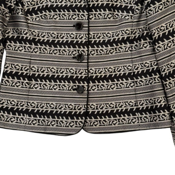 Nina McLemore 100% Silk Patterned Tailored Botton-Down Blazer Jacket Size 6 - Picture 9 of 14